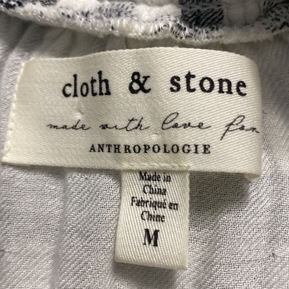 Cotton blend Cloth & Stone for Anthropology black & white top Size M, EUC - Picture 2 of 10